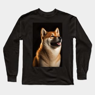 Happy Shiba Inu Dog Long Sleeve T-Shirt